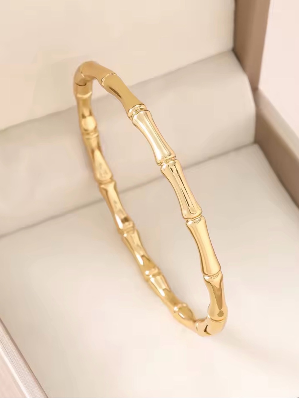 3 pc 18K Gold Plated Stainless Steel Stackable Bracelets. - Picture 3 of 4